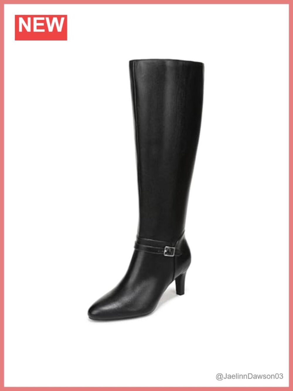 LifeStride Glenore Knee High Zip Tall Boots Faux Leather Almond Toe